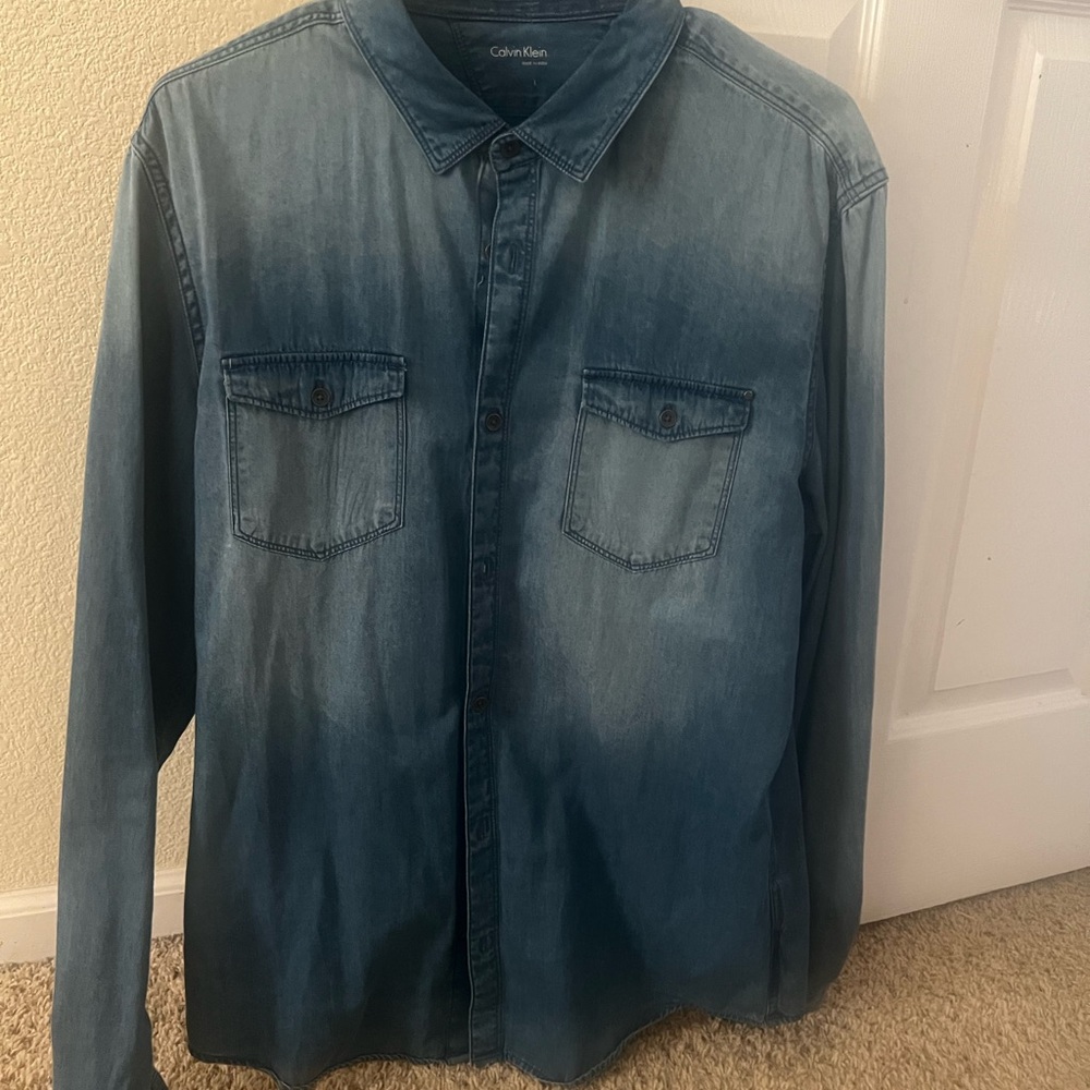 Calvin Klein Faded Blue Denim Shirt